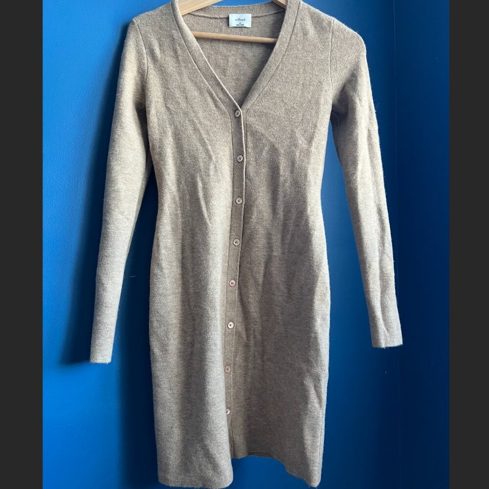 Aritzia Tan Sweater Dress